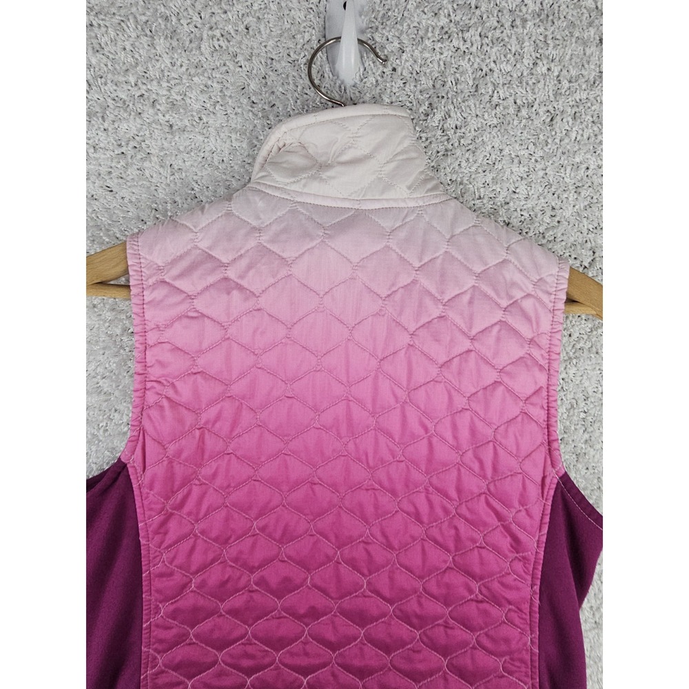 L.L.Bean Women's Vest Size Medium Ombre Pink Quilted Fleece‎ Side Panels Puffer - Picture 14 of 15